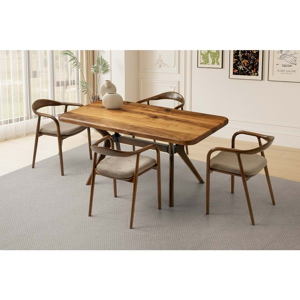 M-1196 DOĞAL AHŞAP MASA 160X90